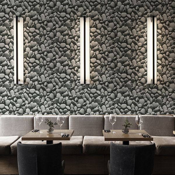 

3d classic simulation of stone grain pebble wallpaper chinese ot restaurant l culture stone pvc water-proof wallpaper