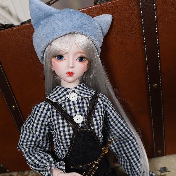 

dbs 1/3 bjd name by meow cat girl mechanical joint body with makeup, 62cm height girls sd t200428