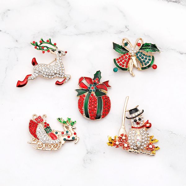 

new year wholesale santa claus brooch elk brooch scarf pendant banquet decoration child christmas gift, Gray