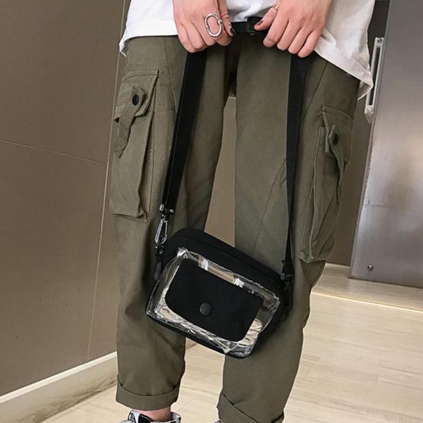 

small clear crossbody messenger handbags women casual transparent pvc canvas classic crossbody bag