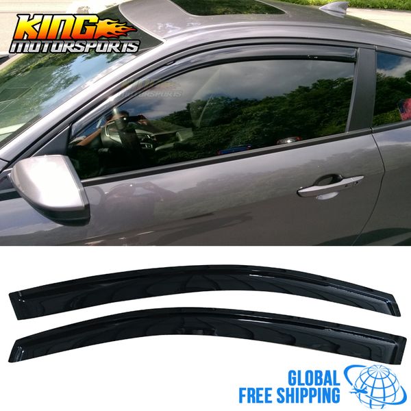 

fits 12-15 civic coupe acrylic window visors 2pc set global ing