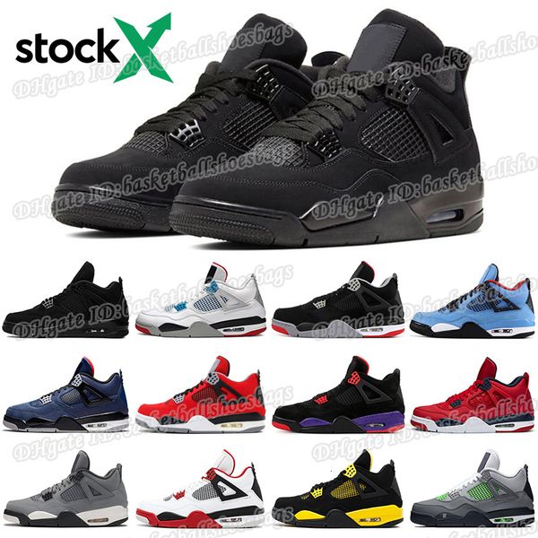 

4s jumpman stock 4 x black cat men baskeball shoes what the bred cactus jack fire red punch mens trainers sports sneakers bsb