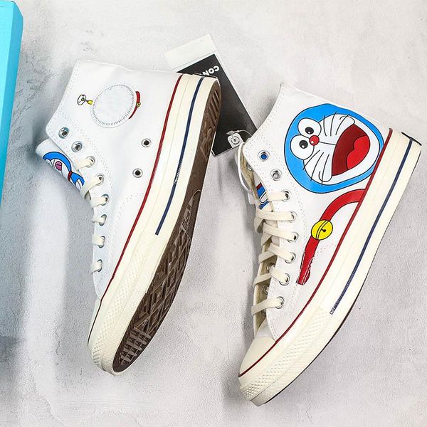 

2019 taylor star chuck 70 doraemon canvas shoes graffiti high men women classic skateboard sneakers casual shoes, Black
