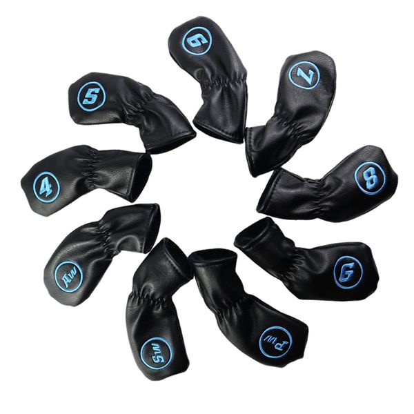 

9pcs/set (4, 5, 6, 7, 8, 9, aw, sw, pw) head clover iron protective headcovers protector sleeve for golf club accessories