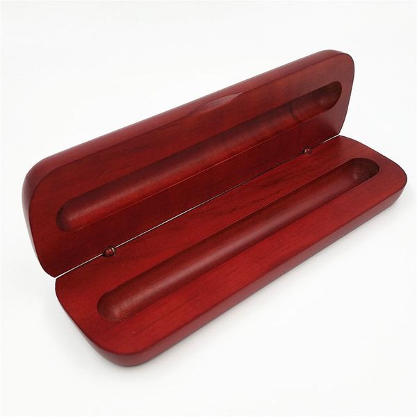 

handmade red wooden gift box pen ballpoint roller box wholesale pencil case