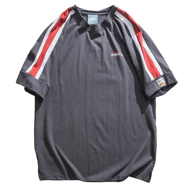 

sifan 2020 harajuku футболка ретро уличная мужская хип-хоп футболки красная полосатая футболка с коротким рукавом хлопок летние топы тройник, White;black