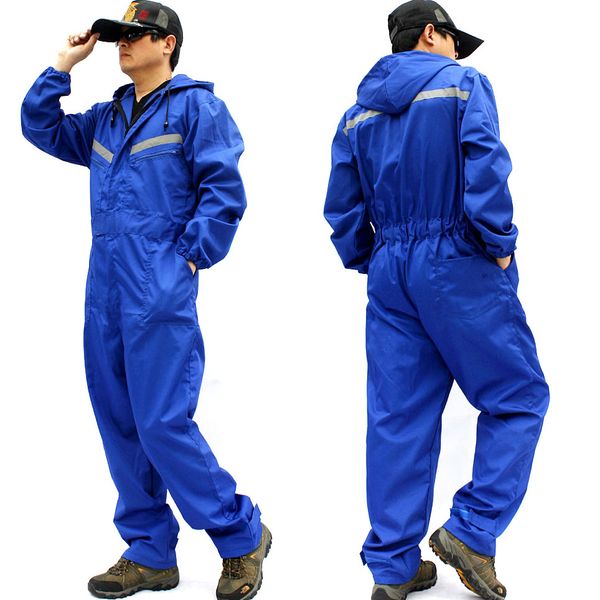 

s-4xl new 2017 men's clothing plus size with hood work wear coverall casual multi-pocket overalls trousers wear-resistant, Black