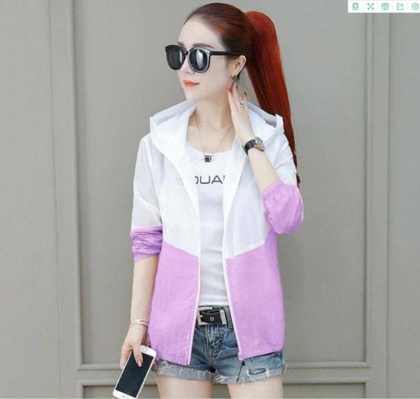 

women's jackets hooded jacket 2021 spring autumn sunscreen casual windbreaker basic coat zipper lightweight women, Black;brown