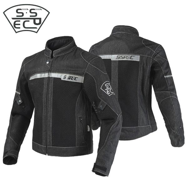 

chaqueta de mezclilla de verano transpirable para motocicleta, chaqueta reflectante, carreras, protectora