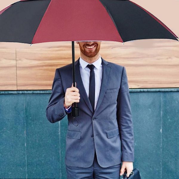 

folding rain umbrella women men gift black tri-fold weatherproof umbrella eight-bone type