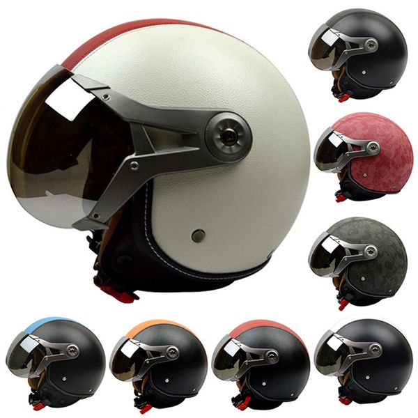 

шлем мотоцикла open face half helmet урожай ретро scooter противотуманным дышащий