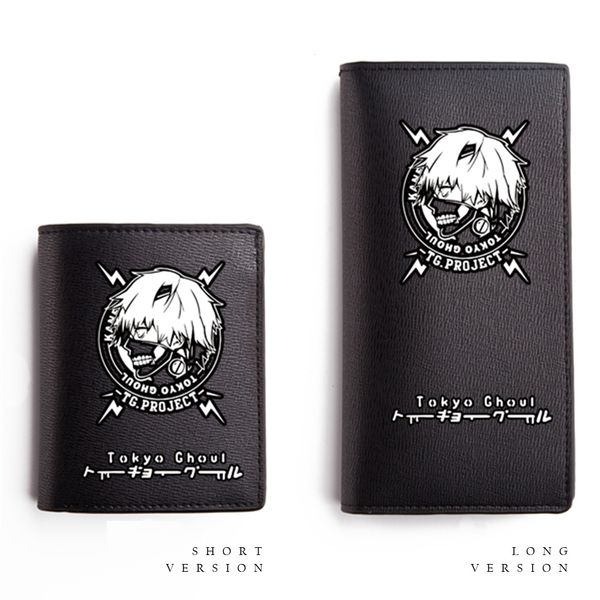 

meancat japan manga tokyo ghoul wallet for teenage boys girls short long pu purse, Red;black
