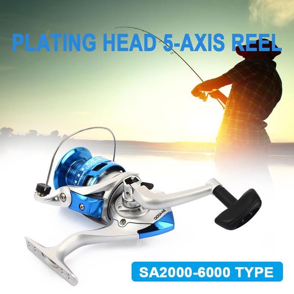 

fishing reel spinning fishing wheel spool gear seawater metal rocker electroplated plastic blue reel
