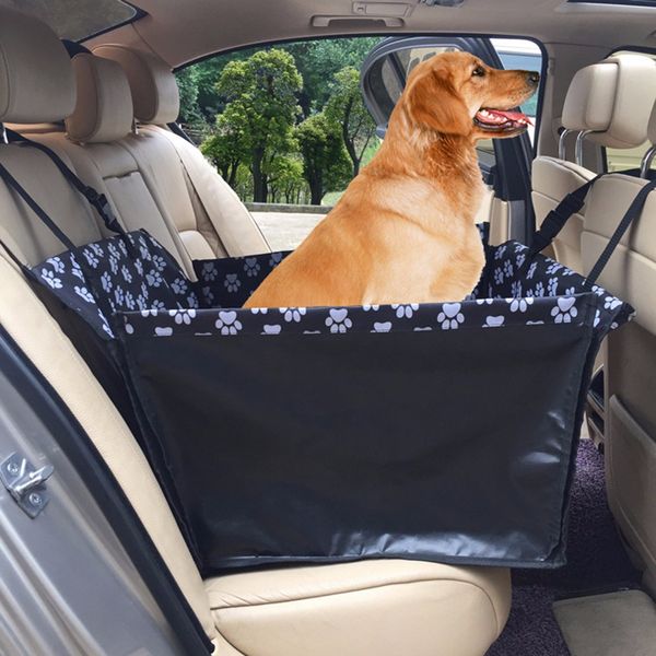 

pet dog carriers rear back waterproof oxford footprint pet car seat cover mats hammock protector with safety belt dog seat belt