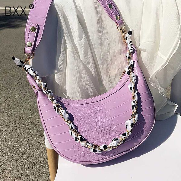 

bxx] crocodile pattern pu leather shoulder bags for women 2020 elegant handbags female travel fashion chain bag hm289