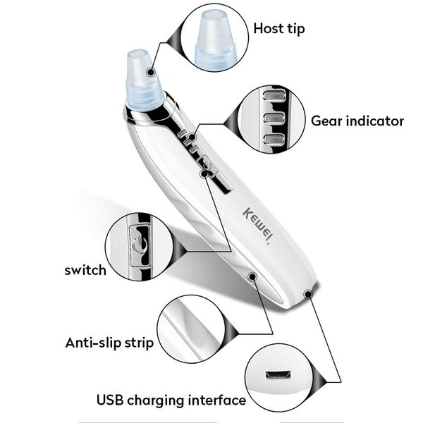 

kemei 1868 electric blackhead remover km-1868 rifinitore per naso femminile instruments rechargeable yyjdv