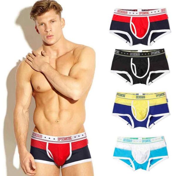 

PINK HEROES Mens Boxer fashion 2018 Underpants male Sexy Breathable Pants Summer shorts men panties ropa interior hombre#6M