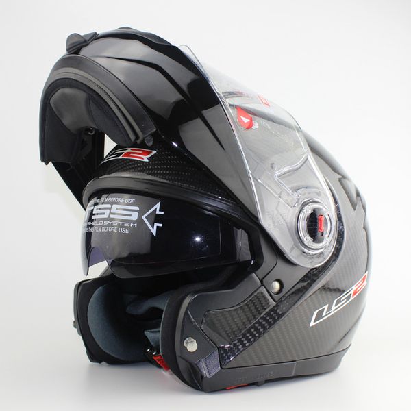 

ls2 ff394 carbon fiber safe flip up motorcycle helmet with inner sun visor motocross helmets double lens motorbike helmet ece