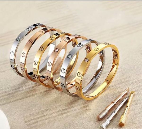 

европа и америка любят titanium стальной браслет 18k розовое золото нержавеющая сталь любителей браслет, Golden;silver