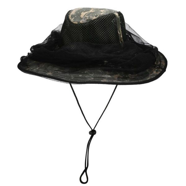 

hiking caps ultraviolet-proof beekeeping anti-mosquito mesh outdoor fishing folding leisure hat head net hat, Black;white