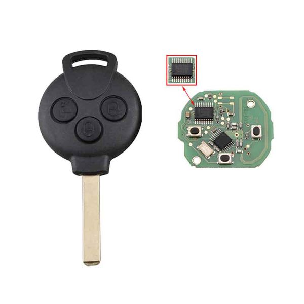 

3 кнопки 433 МГц PCF7941 чип полный ключ дистанционного управления для Mercedes-Benz Smart Fortwo 45