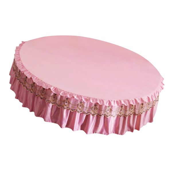 

home textile round bed skirt circle sheet 200x200cm, 220x220cm bed cover with ruffles lace