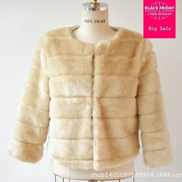 

2019 autumn and winter new korean faux fur women imitation hawk fur coat jacket thicker warm coat wj681 ing, Black