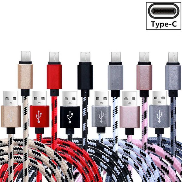 

type c usb charger cable oem braided 3m 10ft extra long nylon wire cord data 2.4a charging for smart mobile cell phone