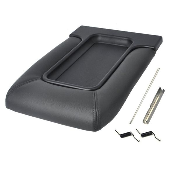 

black leather car center console lid kit armrest cover for suburban 2001-2006 for tahoe 2001-2006