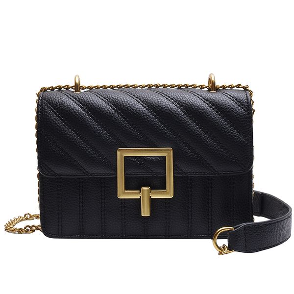 

vintage style pu leather crossbody bags for women 2019 solid color chain female shoulder messenger bag lady travel handbags