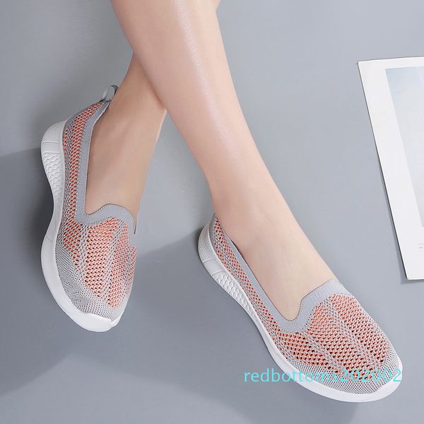 

spring autumn women shoes women breathable mesh sneakers shoes ballet flats ladies slip on flats loafers plus r02, Black