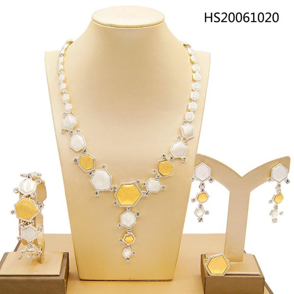 

yulaili new design dubai gold jewelry sets for women necklace earrings ring bracelet african beads jewellery, Black