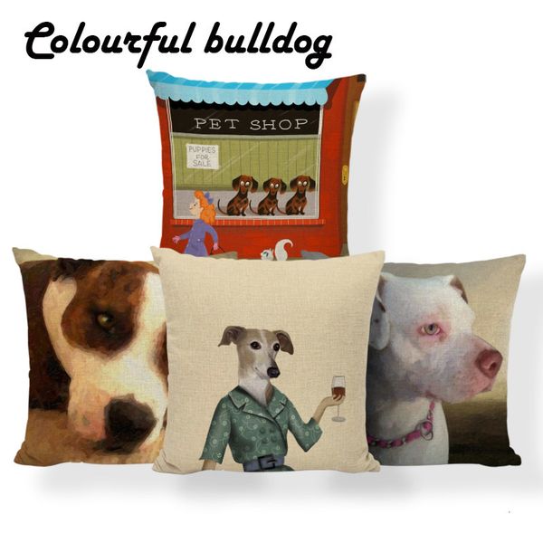 

fox greyhound подушка обложка boxer dog cat подушка потертый chic сад для детей наволочки обложки 18x18 белья выборочной своей фотографии