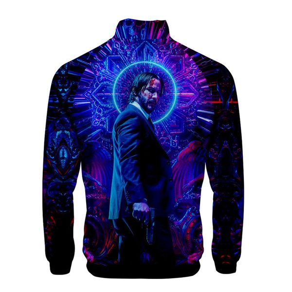 

3d цифровой принт мужские куртки john wick 3 стенд воротник с длинным рукавом весна мужская верхняя одежда модный дизайнер мужские пальто, Black;brown