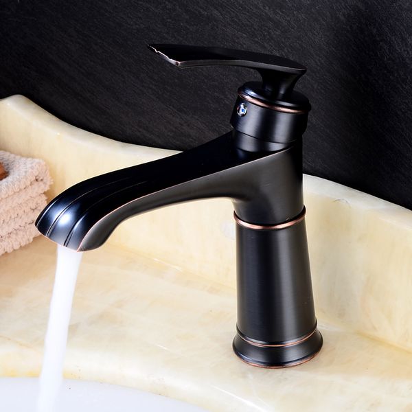 

2 styles bathroom faucet solid brass black basin faucet cold and water mixer single handle tap