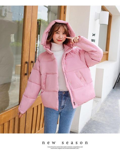 

anorak casual candy color women hooded coats female down cotton parkas with zipper fly fashion female winter, Black