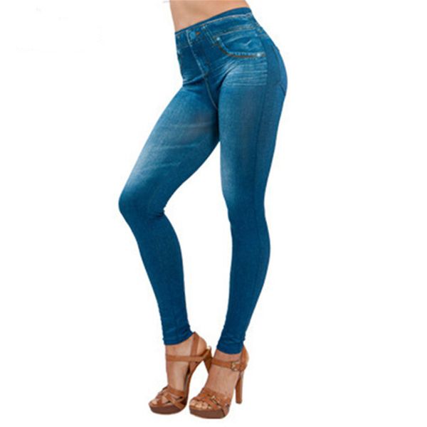 

ladies denim pants women summer casual pants women pocket slim leggings fitness plus size leggins length jeans k10, Blue