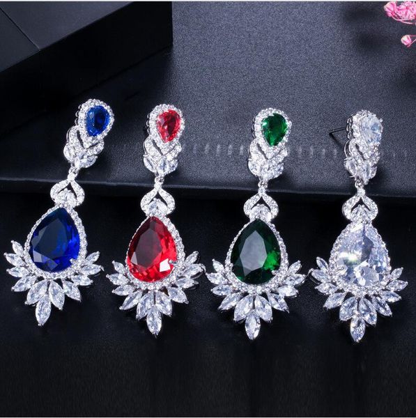 Купить Оптом Красивые Серьги Королева Fancy Red Фианиты Длинного ...