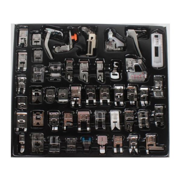 

48pcs hemmer accessory presser foot darning multi-function braiding sewing machine domestic home use for brother janom, Black