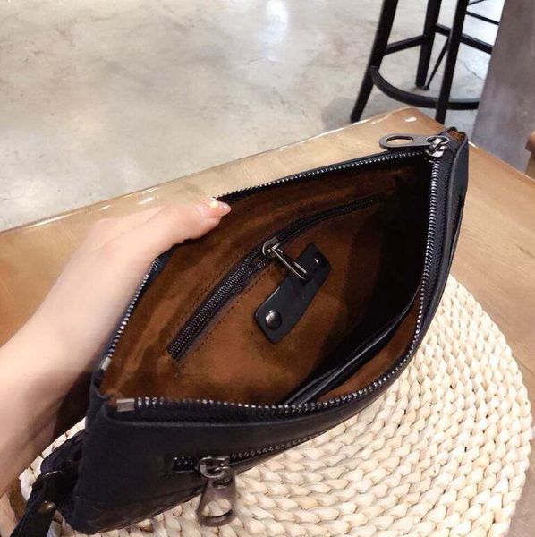 

designer men handbag woven wrist bag business leather fashion hand envelope bag fashion woven leather mens shoulder