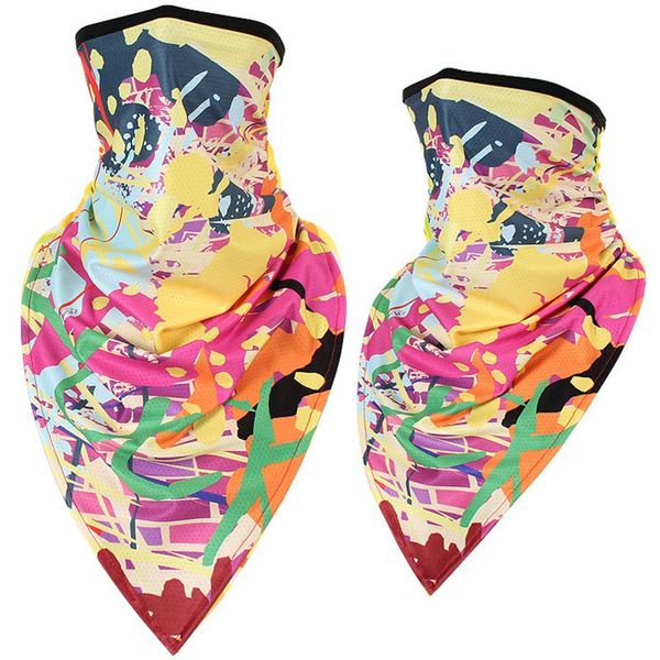 

outdoor ice silk face mask long sunshade anti-uv breathable head scarf neck cover protector masks scarf for cycling hiking, Black