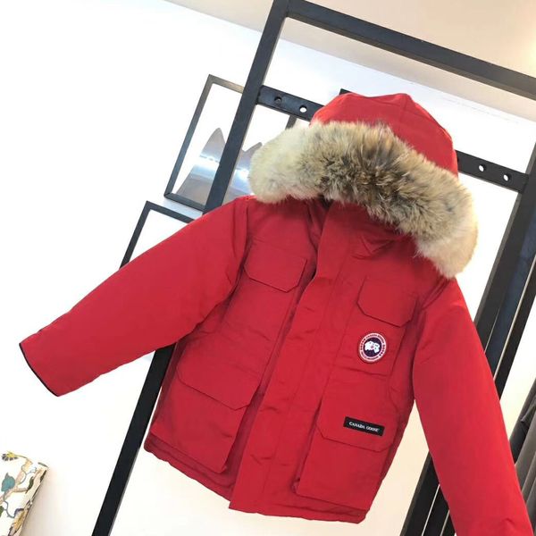 

kids designer down coat luxury boys thick jackets with hooded plush 2020 winter outdoor girls ski suit with map badge embroidery 5 colors, Blue;gray