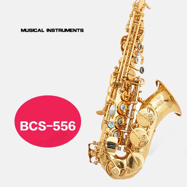 

bastet bcs-556 new brass gold lacquer professional soprano b(b) tune b flat student saxophone musical instrument with case