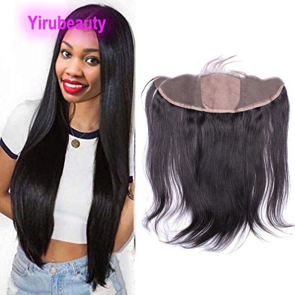

peruvian human hair 13*4 lace frontal silk base closure straight hair products 13x4 silk base frontal with baby hair 10-22inch, Black;brown