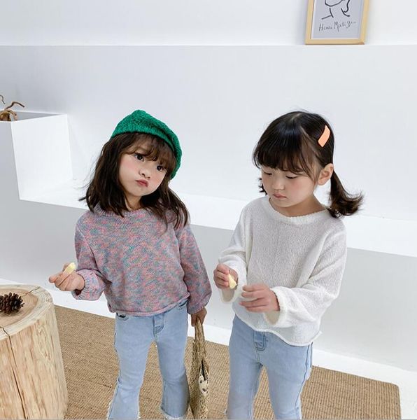 

2020 new arrival girls boys knitted sweaters spring full sleeve fashion kids pullover sweaters 1-7 years pp945, Blue;gray