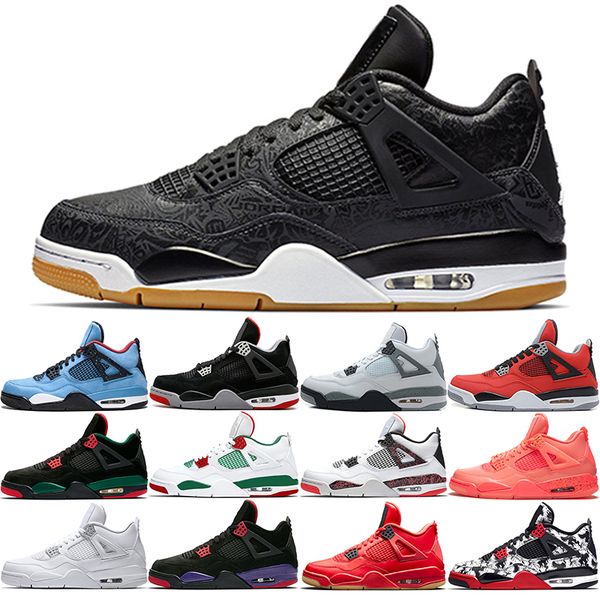

Top 4 4s Men Basketball Shoes OG Bred For 2019 Singles Day Tattoo White Cement Fire Red Designer Trainer Sport Sneakers Size 8-13