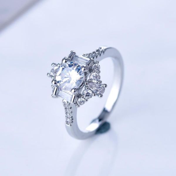 

new trendy princess ring creative design wedding jewelry rings engagement for women valentines gift, Golden;silver