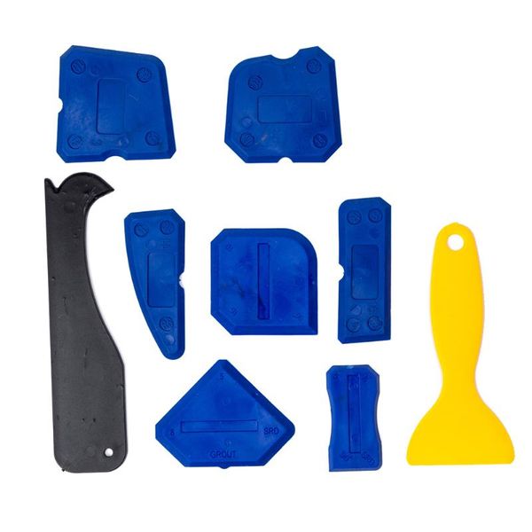 

9pcs grouting sealant profiling applicator tools sealing spreader caulk finish tool kit for ceramic hyd88