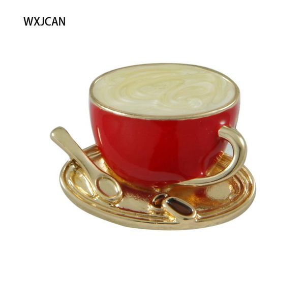 

3 styles enamel coffee cup brooch pendant dual use wxjcan, Gray