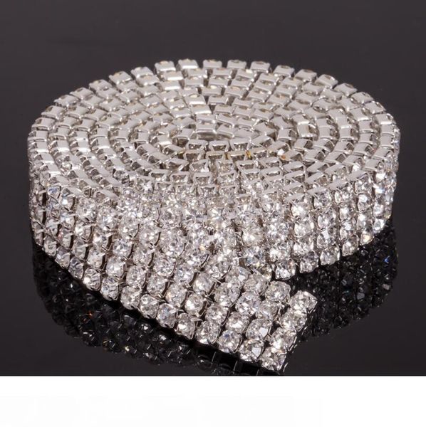 

микрофон горячий продавать 4-строка кристалл горный хрусталь планки близко цепь серебро ss16 на х1 дворе заключения ювелирных изделий компон, Silver